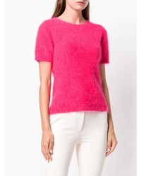 fuchsia Kurzarmpullover von Giorgio Armani