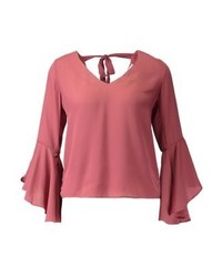 fuchsia Langarmbluse von NA-KD