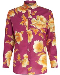 fuchsia Langarmhemd mit Blumenmuster von Etro