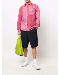 fuchsia Langarmhemd mit Paisley-Muster von Kenzo