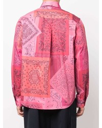 fuchsia Langarmhemd mit Paisley-Muster von Kenzo