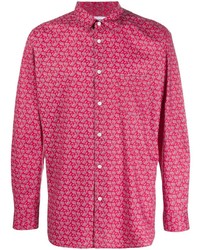 fuchsia Langarmhemd mit Paisley-Muster von Comme Des Garcons SHIRT