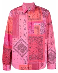fuchsia Langarmhemd mit Paisley-Muster von Kenzo