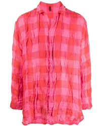 fuchsia Langarmhemd mit Vichy-Muster von Daniela Gregis