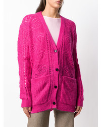 fuchsia lange Strickjacke von Rochas