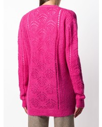 fuchsia lange Strickjacke von Rochas