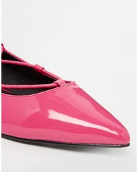 fuchsia Leder Ballerinas von Asos