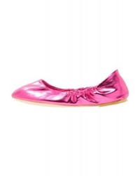 fuchsia Leder Ballerinas von LOST INK