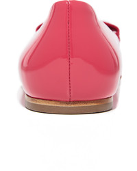 fuchsia Leder Ballerinas von Salvatore Ferragamo