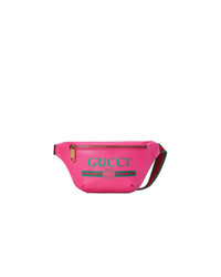fuchsia Leder Bauchtasche von Gucci