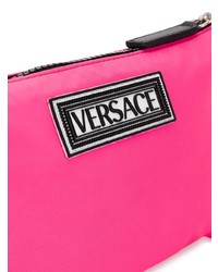 fuchsia Leder Clutch Handtasche von Versace