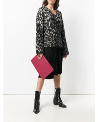 fuchsia Leder Clutch von Givenchy