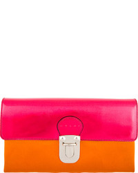 fuchsia Leder Clutch von Marni