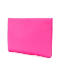 fuchsia Leder Clutch von Prada