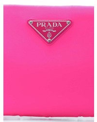 fuchsia Leder Clutch von Prada