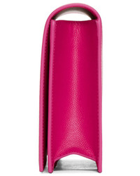 fuchsia Leder Clutch von Saint Laurent