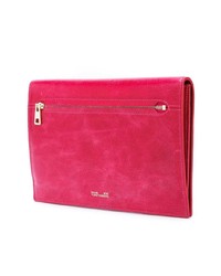 fuchsia Leder Clutch von Dvf Diane Von Furstenberg