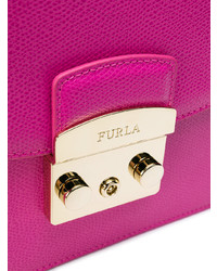 fuchsia Leder Clutch von Furla