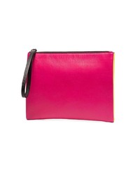 fuchsia Leder Clutch von Marni