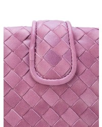 fuchsia Leder Clutch von Bottega Veneta