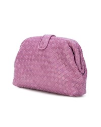 fuchsia Leder Clutch von Bottega Veneta