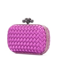 fuchsia Leder Clutch von Bottega Veneta