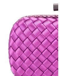 fuchsia Leder Clutch von Bottega Veneta