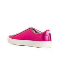 fuchsia Leder niedrige Sneakers von Karl Lagerfeld