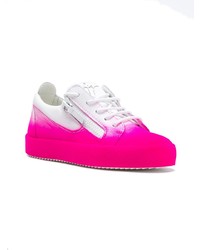 fuchsia Leder niedrige Sneakers von Giuseppe Zanotti Design