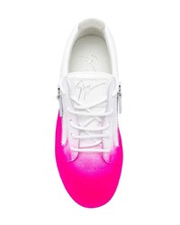 fuchsia Leder niedrige Sneakers von Giuseppe Zanotti Design