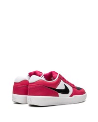 fuchsia Leder niedrige Sneakers von Nike