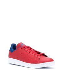 fuchsia Leder niedrige Sneakers von adidas