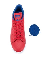 fuchsia Leder niedrige Sneakers von adidas