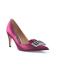 fuchsia Leder Pumps von Sergio Rossi