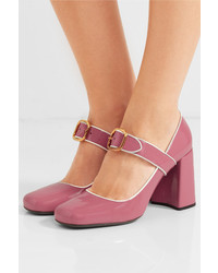 fuchsia Leder Pumps von Prada