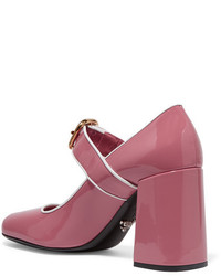 fuchsia Leder Pumps von Prada