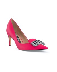 fuchsia Leder Pumps von Sergio Rossi