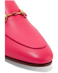 fuchsia Leder Slipper von Gucci