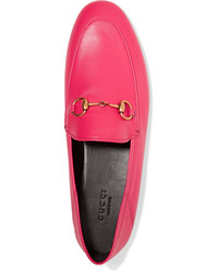 fuchsia Leder Slipper von Gucci