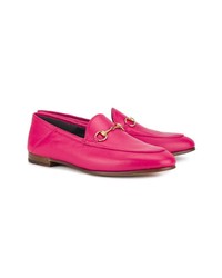 fuchsia Leder Slipper von Gucci