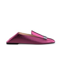 fuchsia Leder Slipper von Sergio Rossi