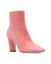 fuchsia Leder Stiefeletten von Jimmy Choo