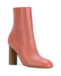 fuchsia Leder Stiefeletten von Paul Andrew