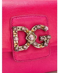 fuchsia Leder Umhängetasche von Dolce & Gabbana