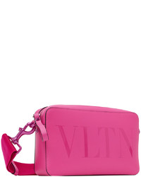 fuchsia Leder Umhängetasche von Valentino Garavani