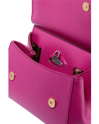 fuchsia Leder Umhängetasche von Dolce & Gabbana