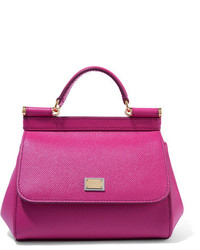 fuchsia Leder Umhängetasche von Dolce & Gabbana