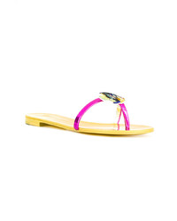 fuchsia Leder Zehentrenner von Giuseppe Zanotti Design