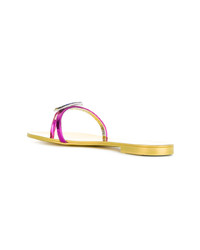 fuchsia Leder Zehentrenner von Giuseppe Zanotti Design