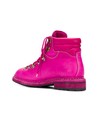 fuchsia Lederarbeitsstiefel von Guidi